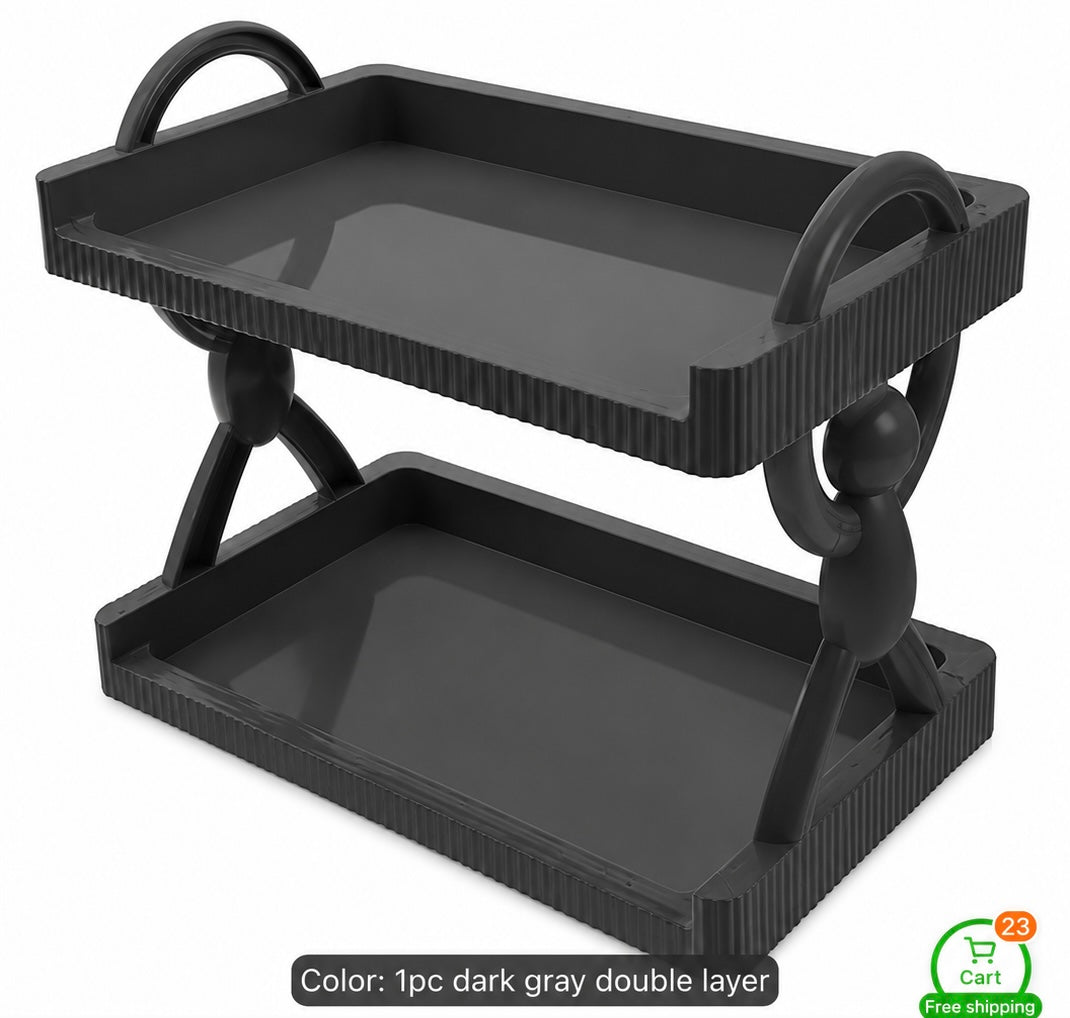 2-Tier Wall-Mounted Bathroom Organizer Shelf | Drill-Free Storage Rack for Toiletries & Skincare