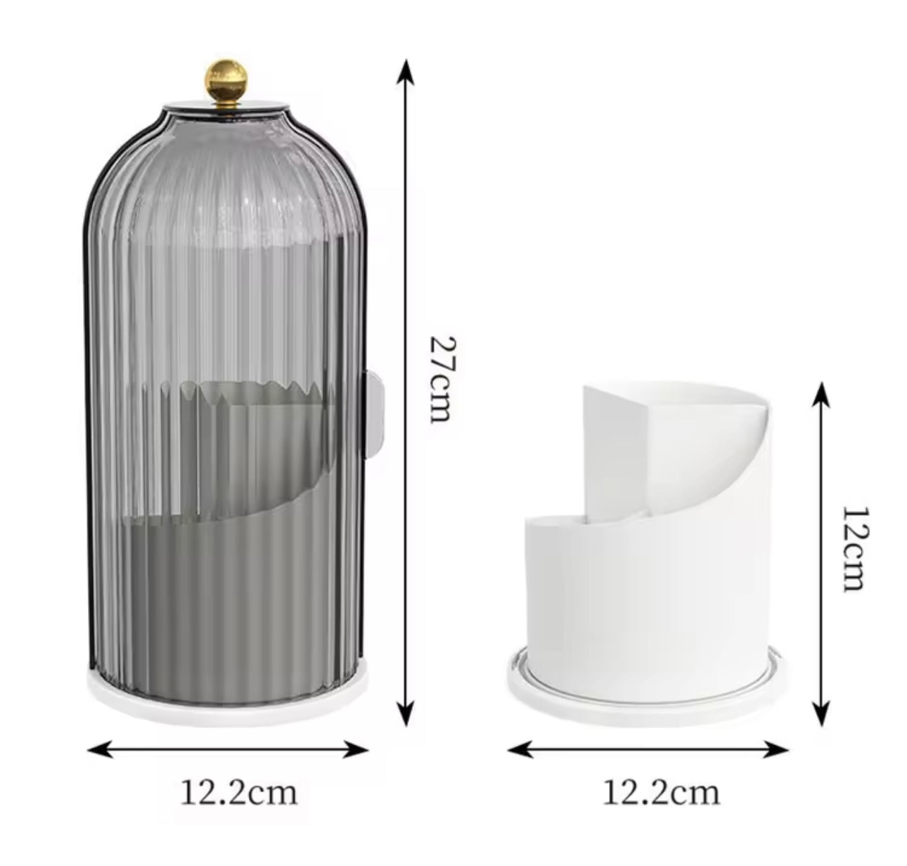 360° Rotating Makeup Brush Holder with Lid