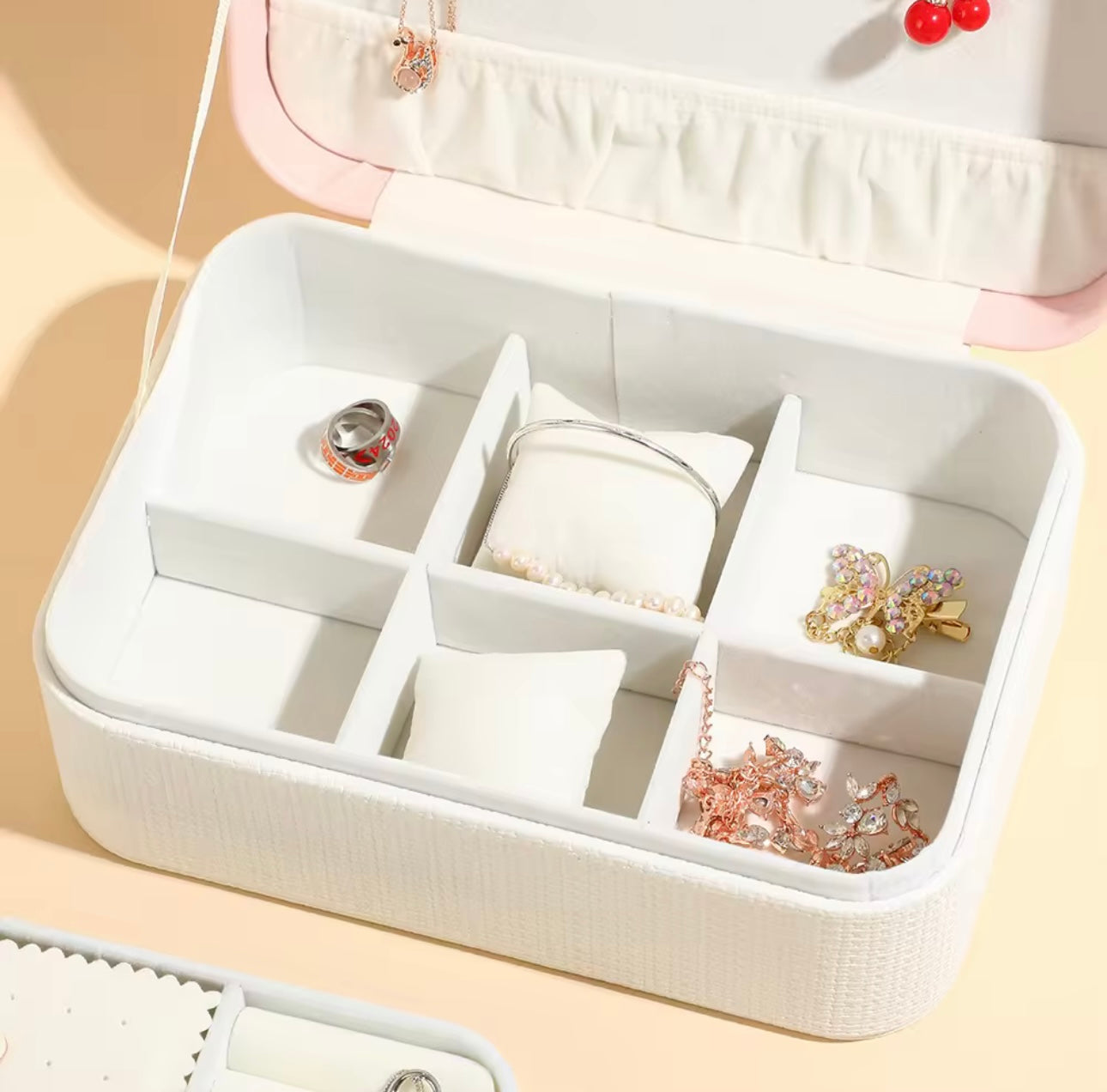 Pure Leather Double  Layer Jewellery Organizer