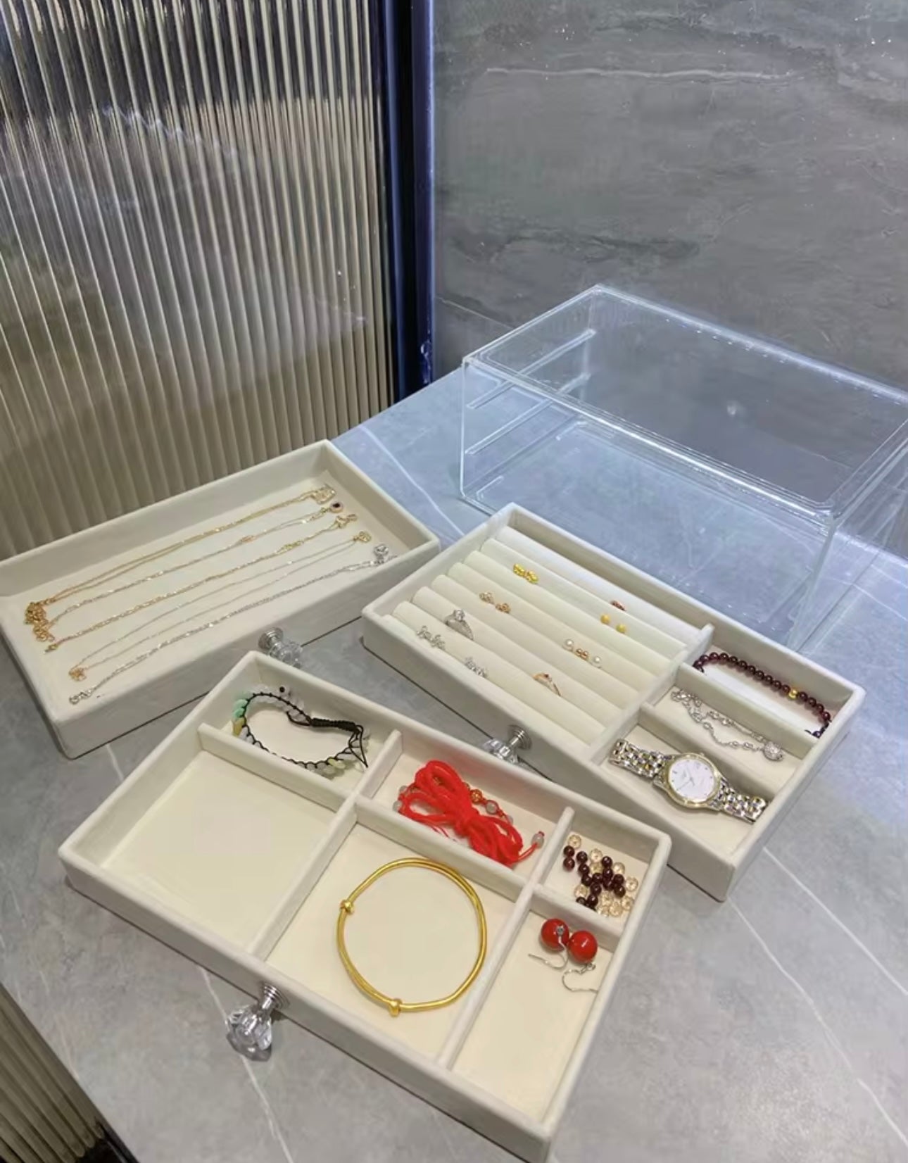 3-Layer Transparent Jewelry Box