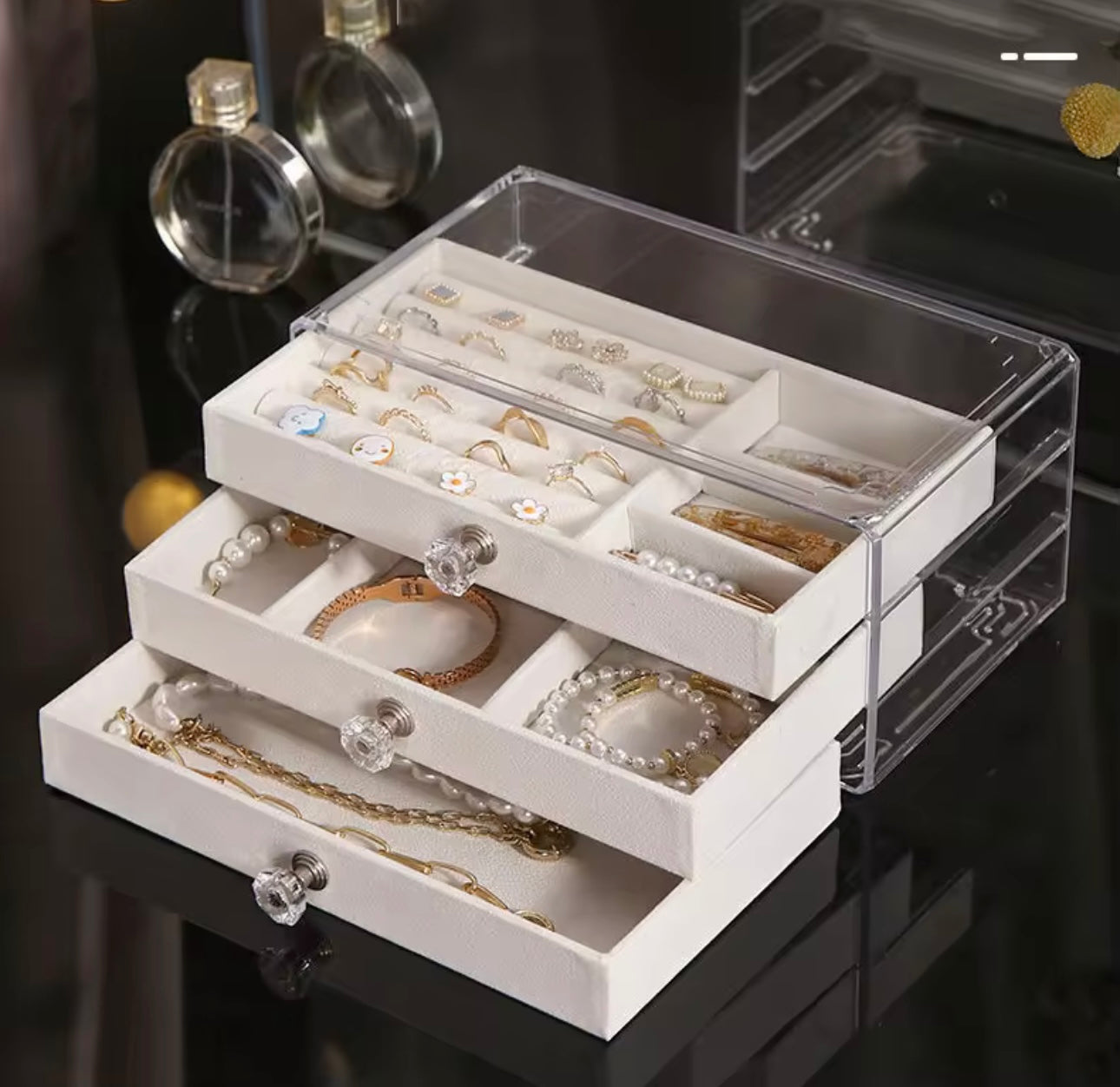 3-Layer Transparent Jewelry Box