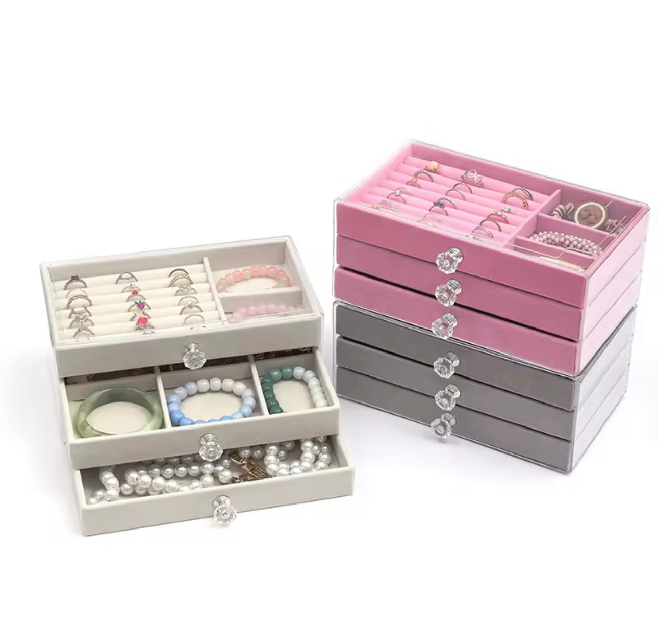 3-Layer Transparent Jewelry Box