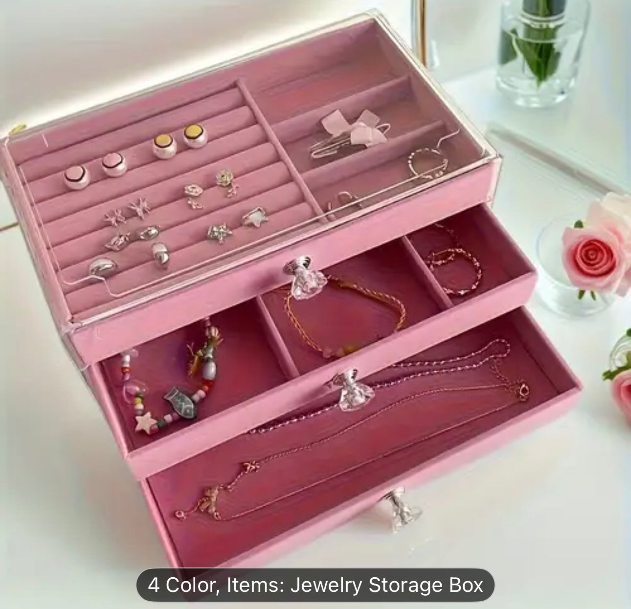 3-Layer Transparent Jewelry Box