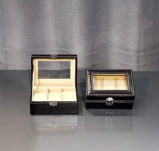 3-Slots Leather Watch Box