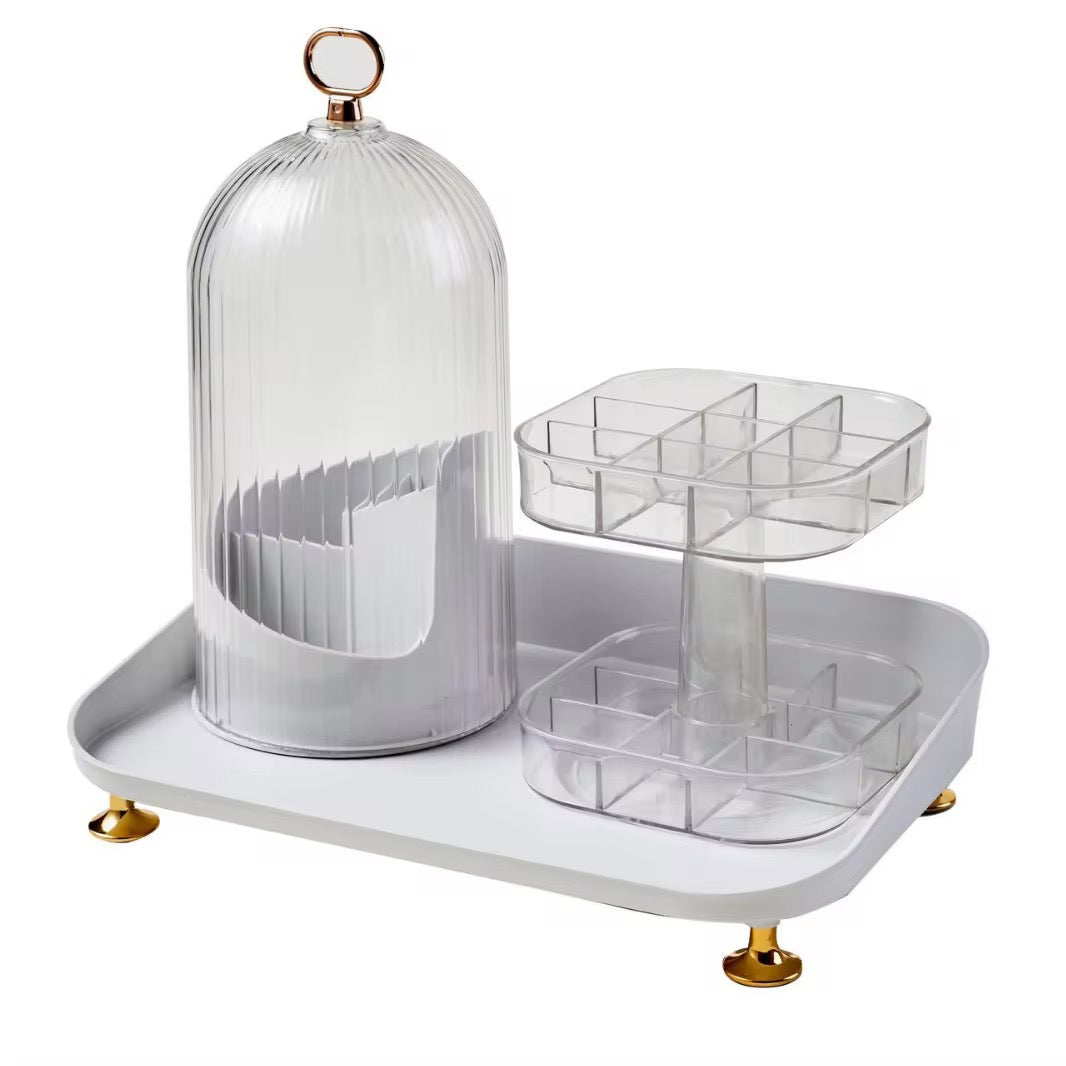 Luxury 360° Rotating Lipstick Organizer & Makeup Brush Holder