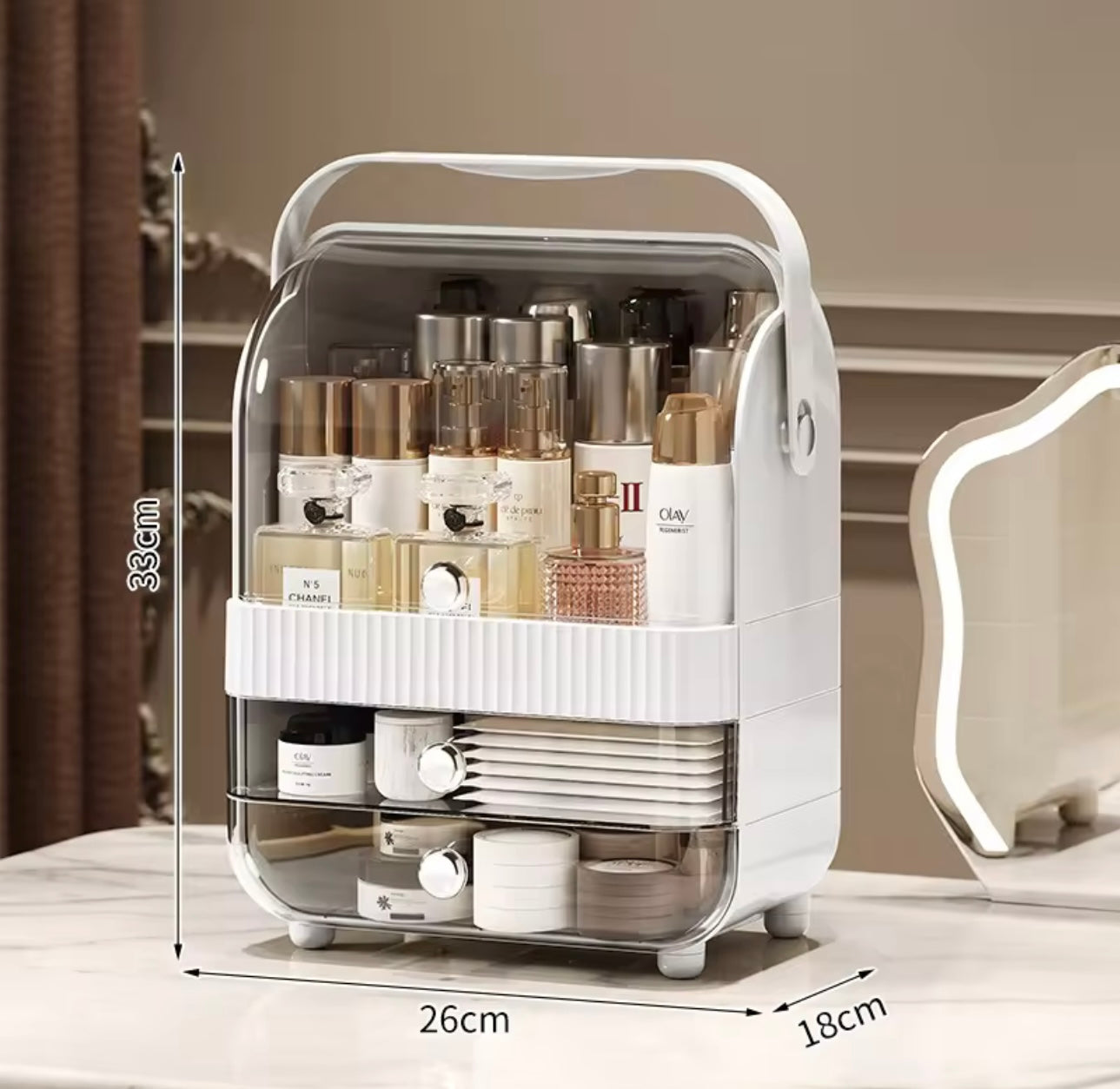 Large Capacity Makeup Organizer with Transparent Drawers