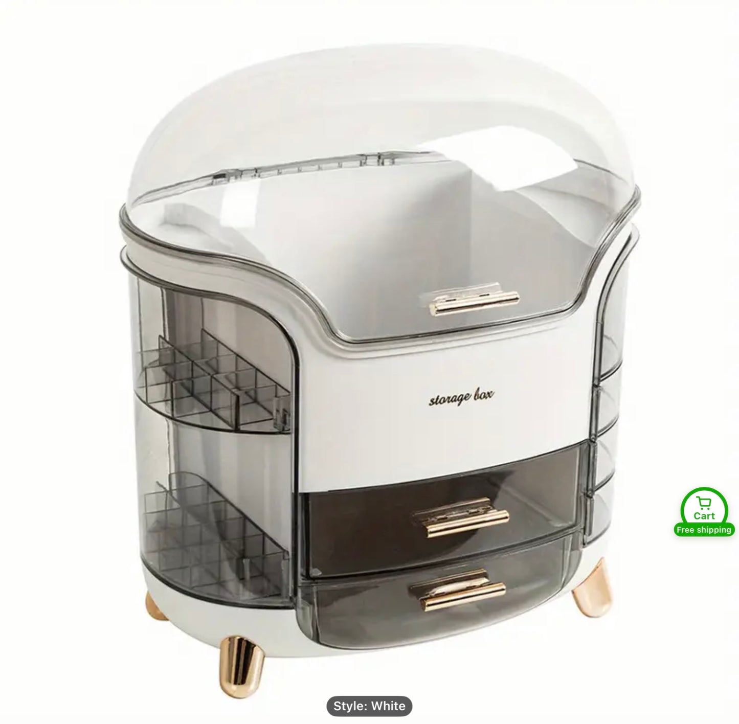 Large Capacity Cosmetic Storage Organizer with Lid,Drawer and Compartments.