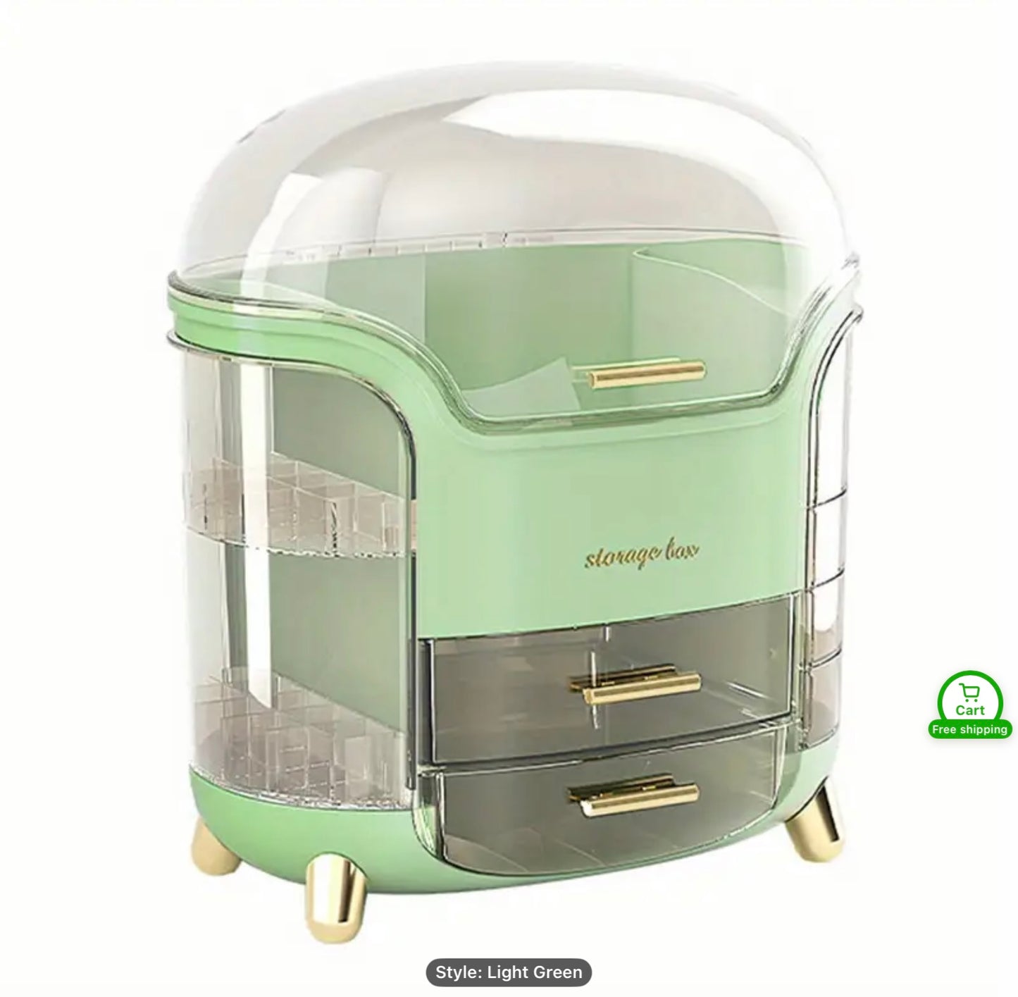 Large Capacity Cosmetic Storage Organizer with Lid,Drawer and Compartments.