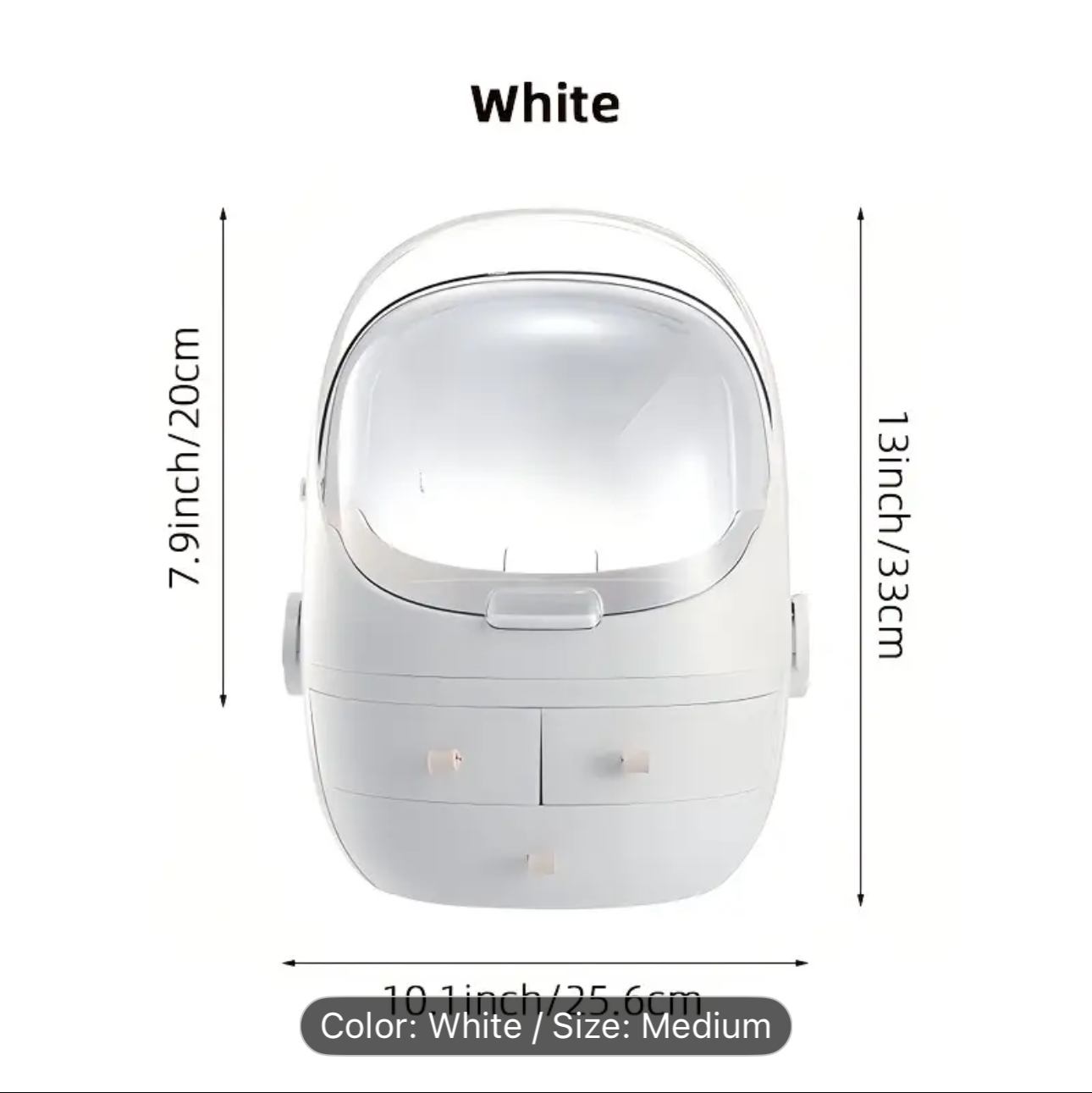 Desktop Cosmetic Storage Display Cases with Drawer and Transparent Lid Makeup Organizer
