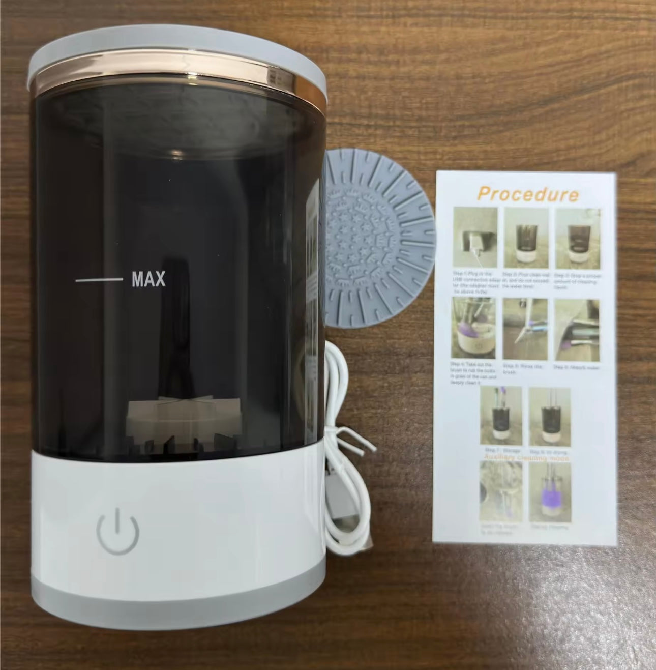 USB-Powered Electric Makeup Brush Cleaner with Multi-Brush Cleaning System