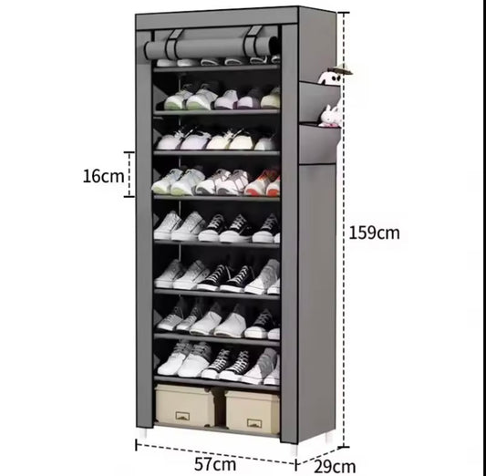 10-Layer Dustproof Shoe Rack with Non-woven cover