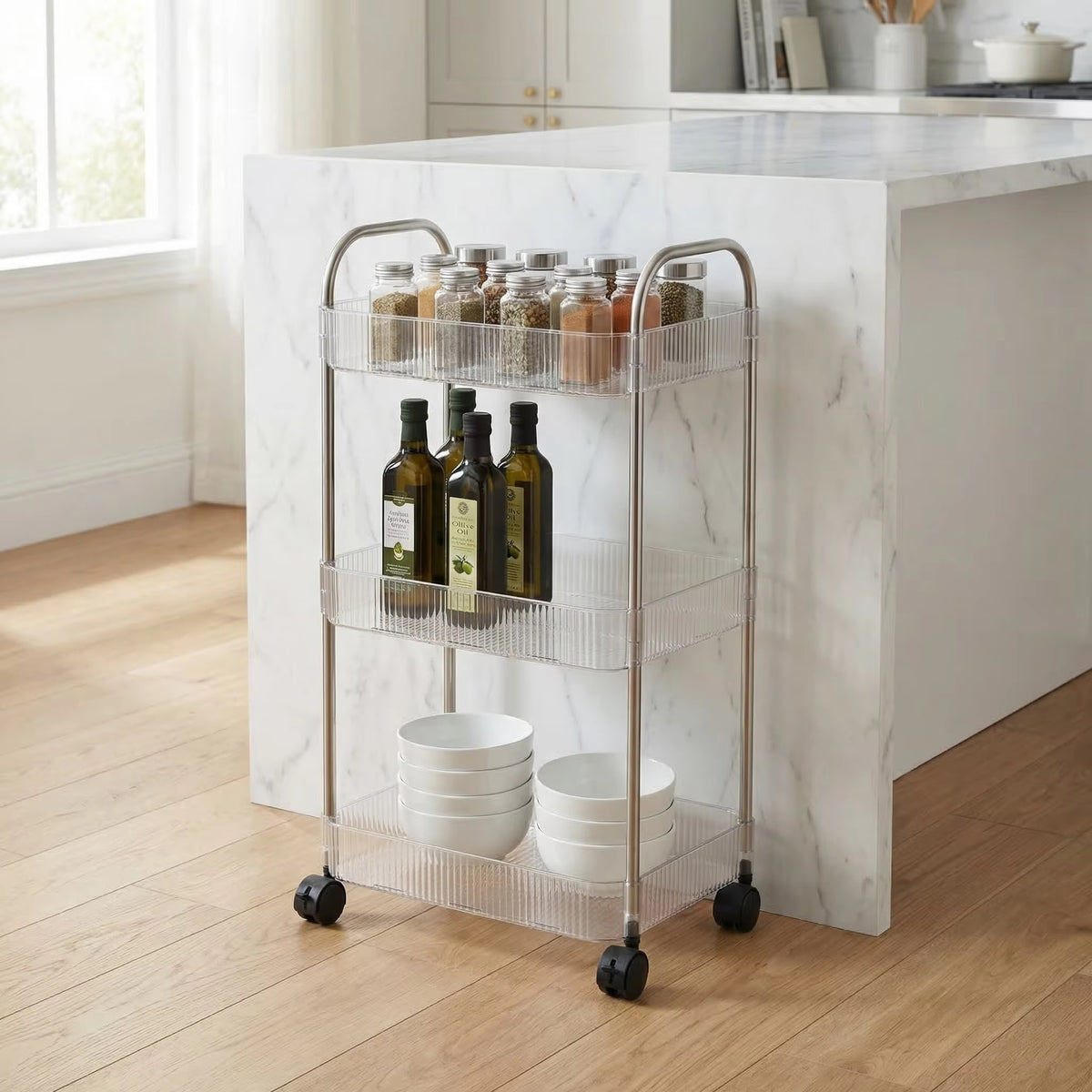 3-Tier & 4-Tier Multipurpose Rolling Storage Rack