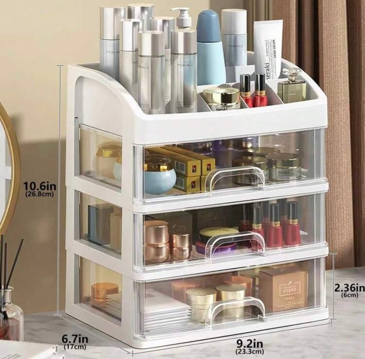4-Layer Makeup & Skincare Organizer with Transparent Drawers