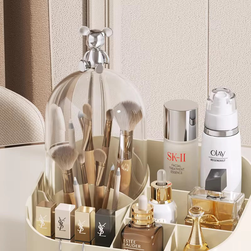 Elegant Multi-Compartment Makeup Organizer