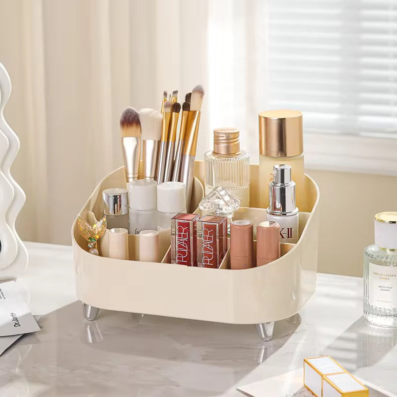 Elegant Multi-Compartment Makeup Organizer