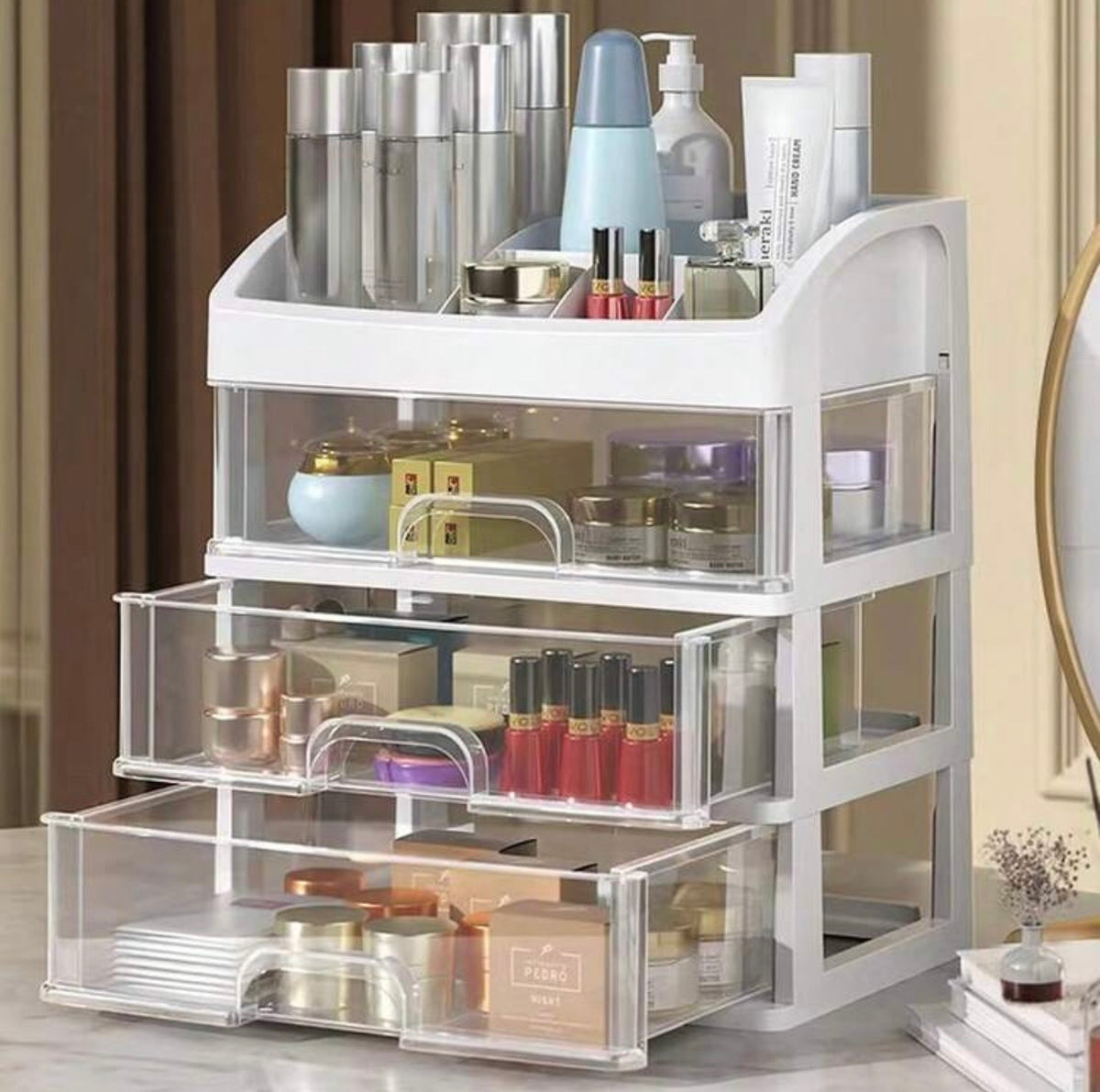 4-Layer Makeup & Skincare Organizer with Transparent Drawers