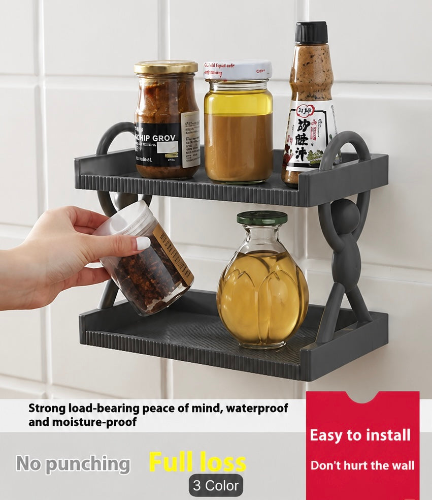 2-Tier Wall-Mounted Bathroom Organizer Shelf | Drill-Free Storage Rack for Toiletries & Skincare