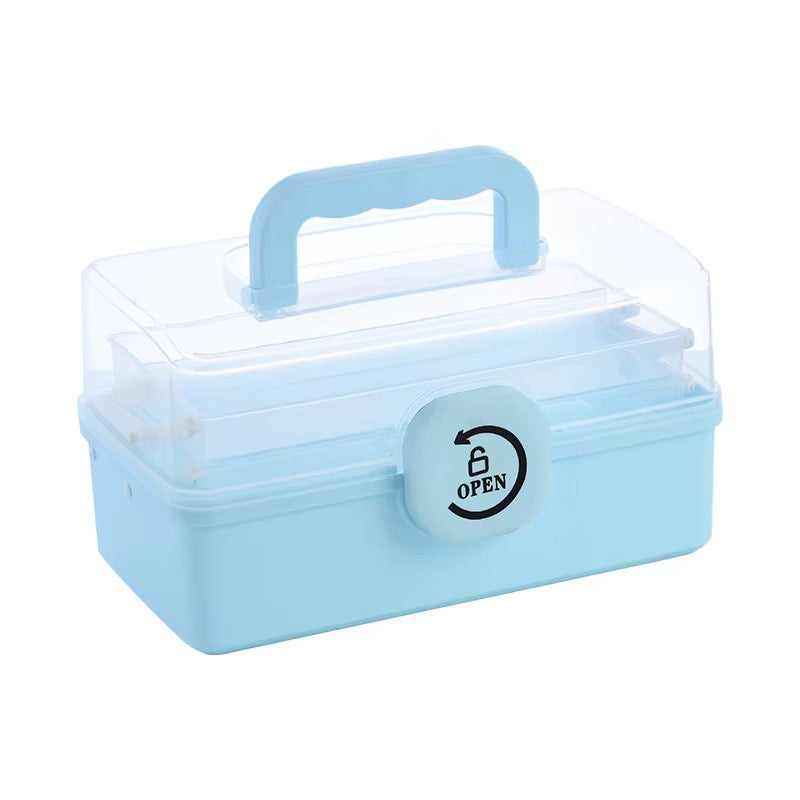Multi-Layer Medicine Storage Organizer Box with Adjustable Compartments