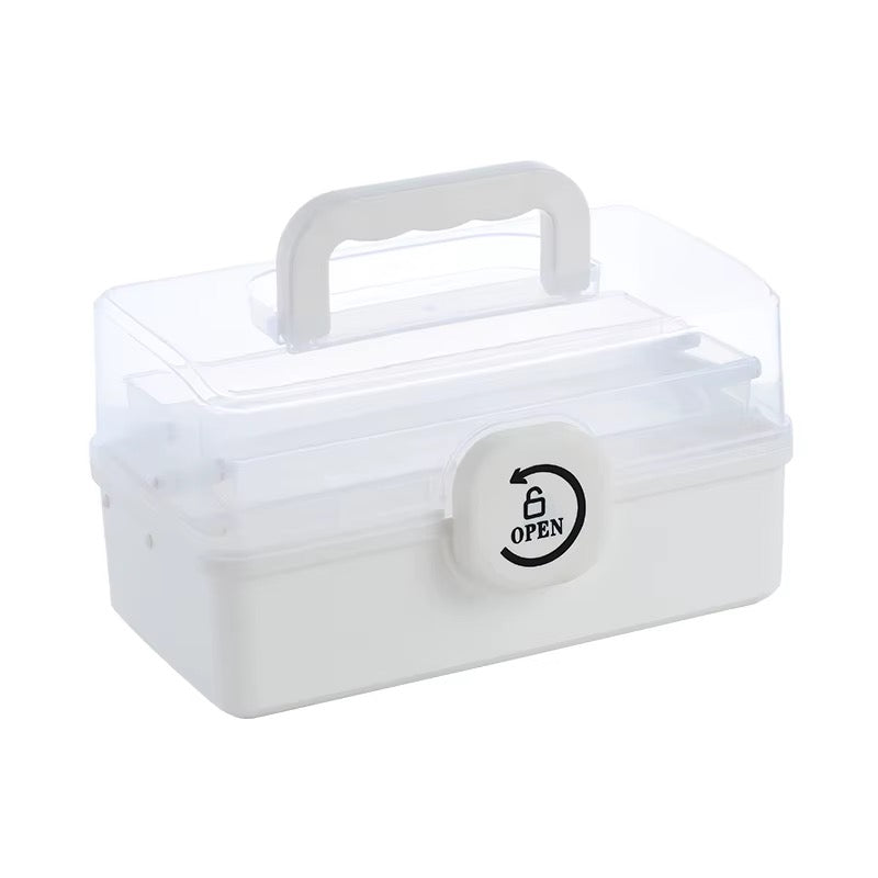 Multi-Layer Medicine Storage Organizer Box with Adjustable Compartments