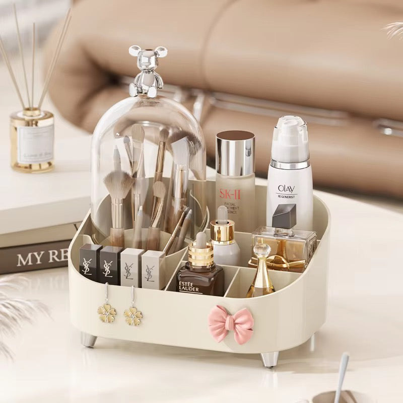 Elegant Multi-Compartment Makeup Organizer
