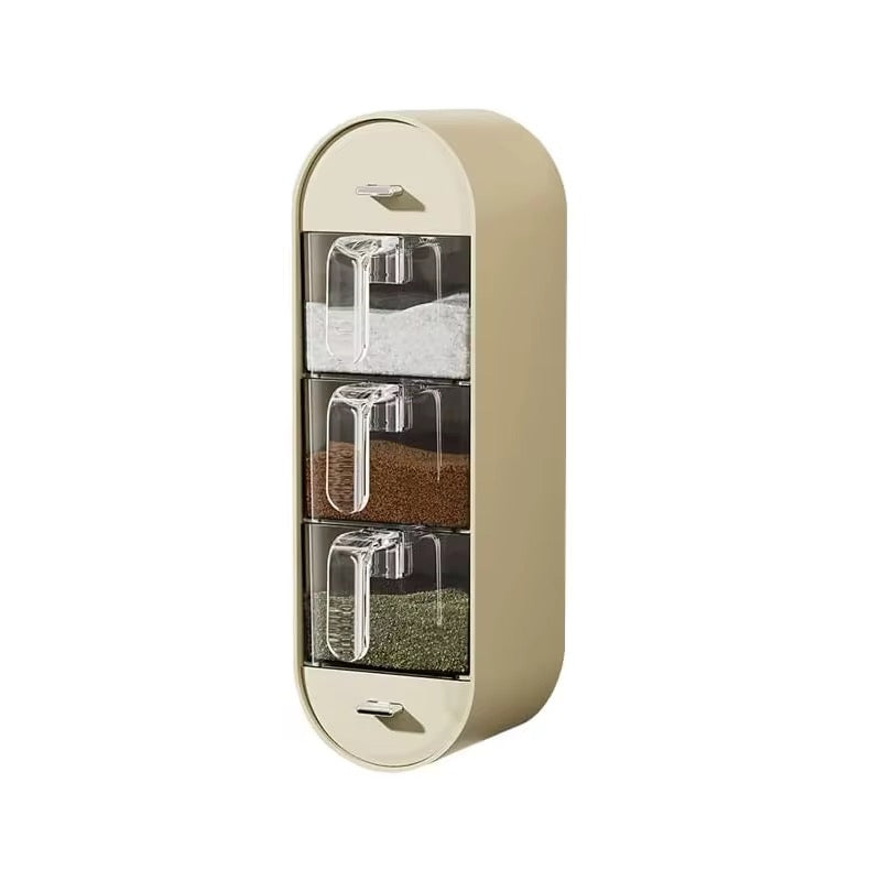Self-Adhesive Wall-Mounted 3-Grid Seasoning Storage Box