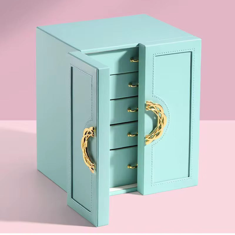 Luxury Multi-Layer Jewelry Organizer Box with Lock | Premium Jewelry Storage Case