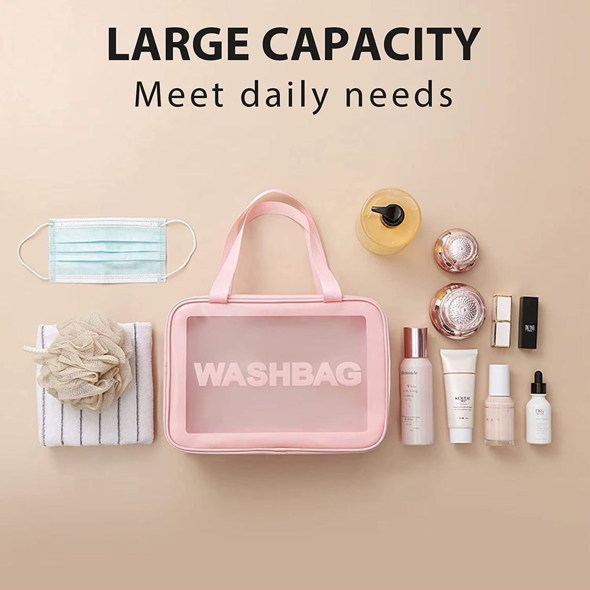 Travel Cosmetic Organizer Bag – Spacious Travel Makeup Bag