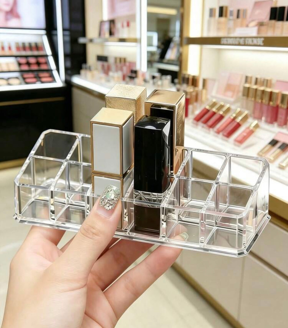 12-Grid Acrylic Lipstick Organizer