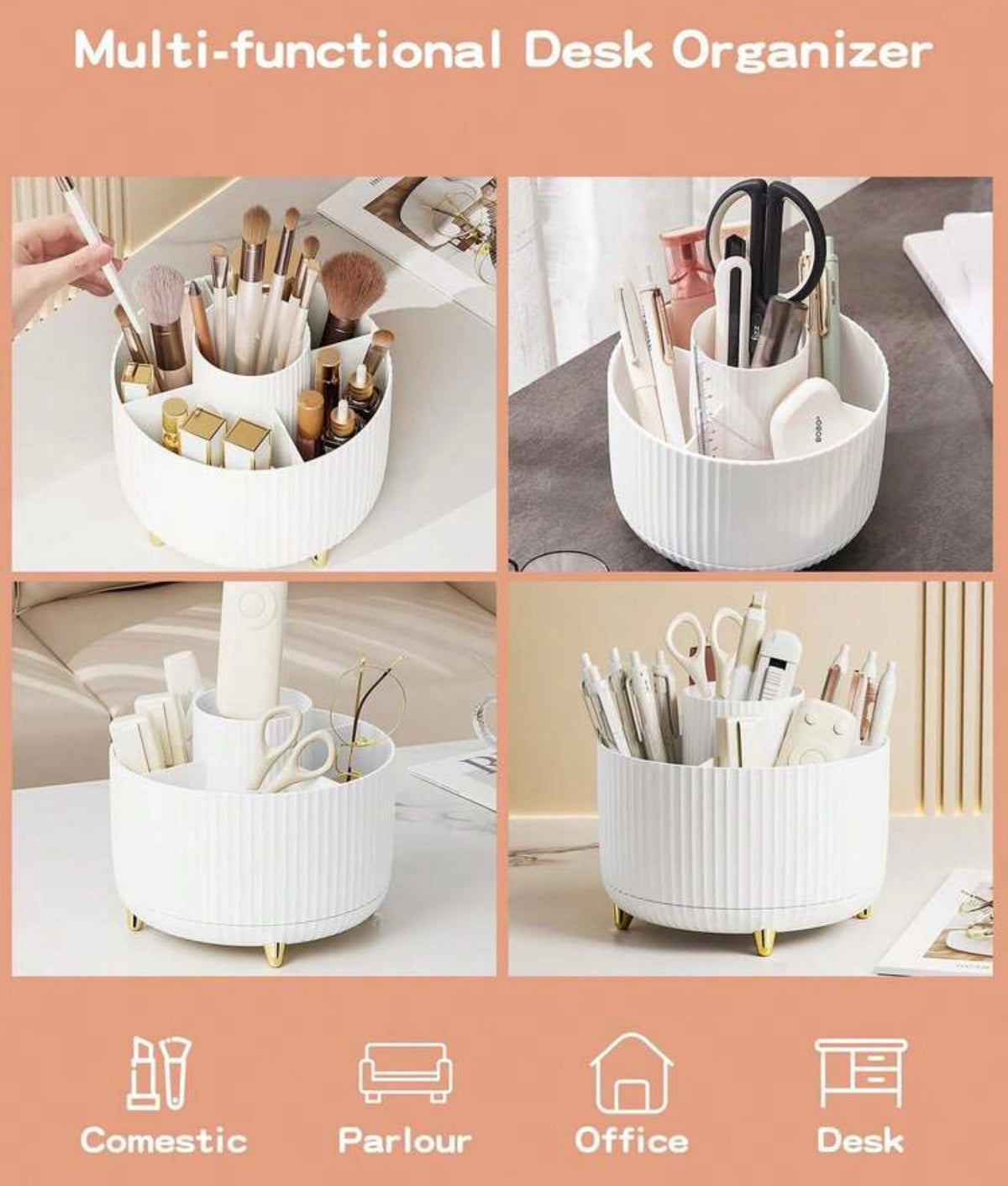360° Rotating Makeup Organizer