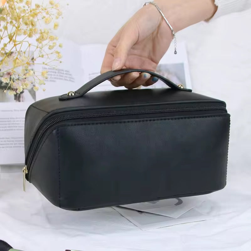 Makeup Travel Bag with Multiple compartments made of Pure Leather