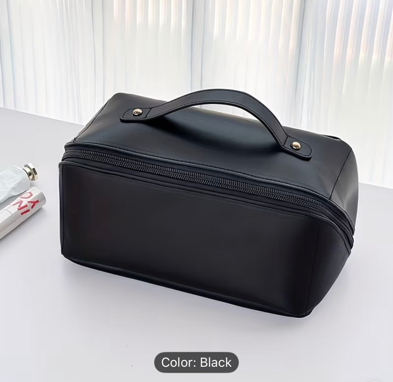 Makeup Travel Bag with Multiple compartments made of Pure Leather