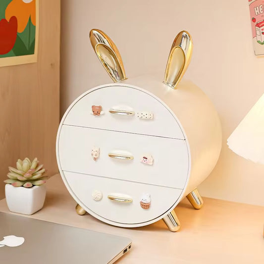 Rabbit Ear Makeup & Cosmetic Storage Box with Multi-Drawers