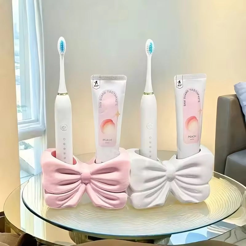Cute Bow-Shaped Makeup Brush Organizer