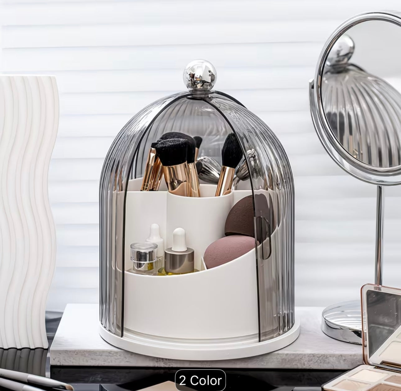 Transparent Makeup Storage Box -Rotating Makeup Brush Set