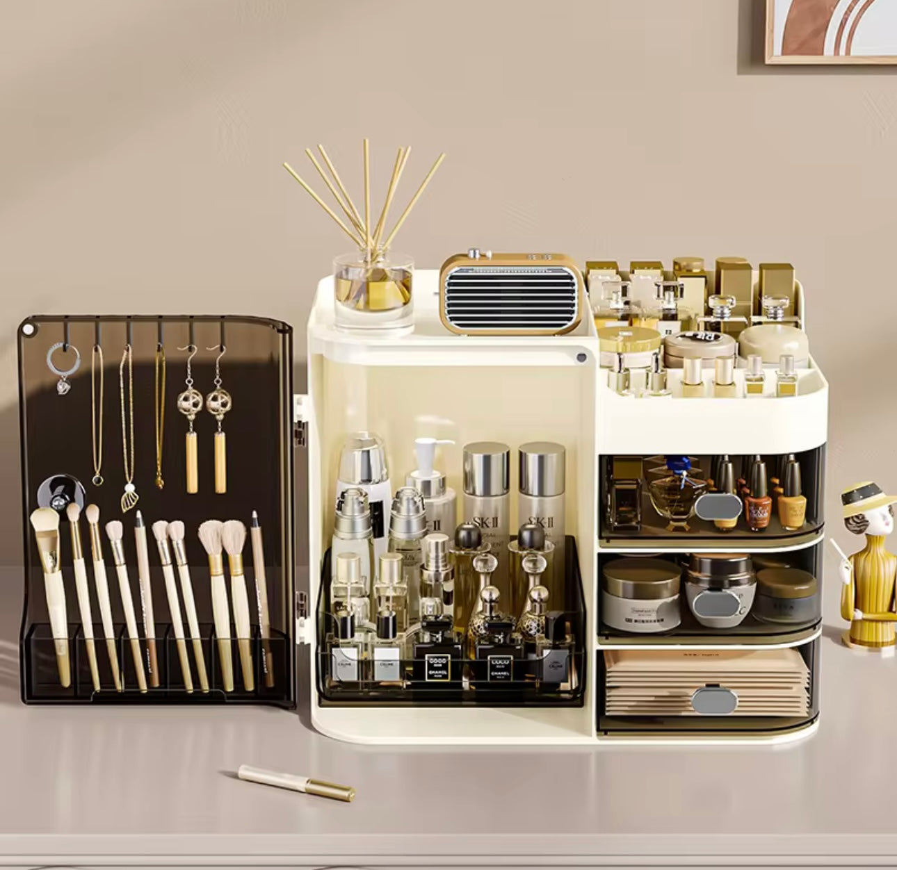 Multi-Layer Cosmetics Organizer Box