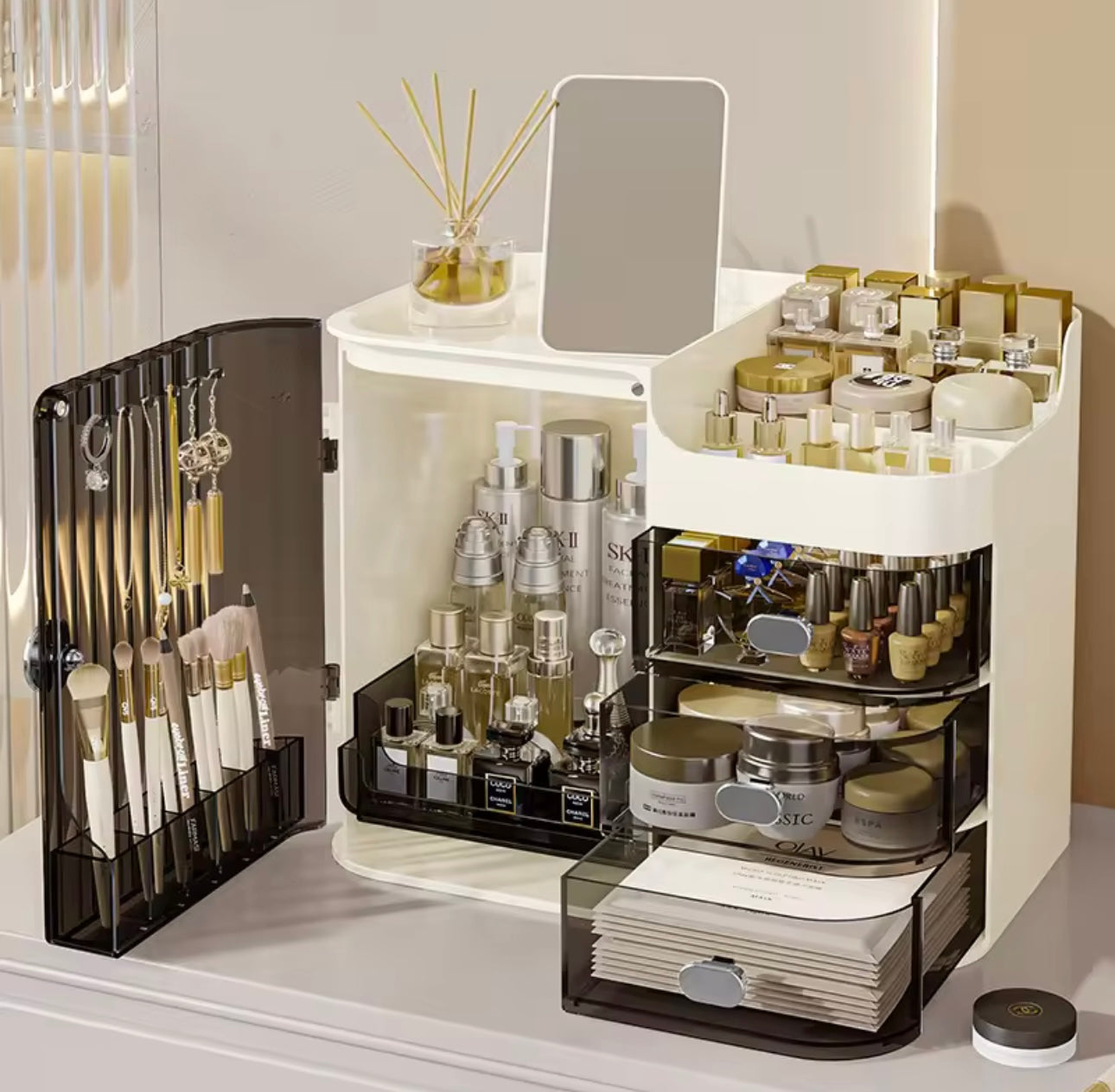 Multi-Layer Cosmetics Organizer Box