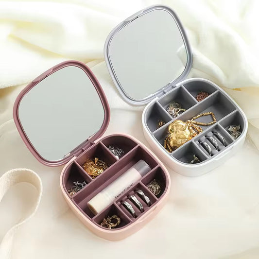 Mini Travel Jewellery Organizer with Mirror