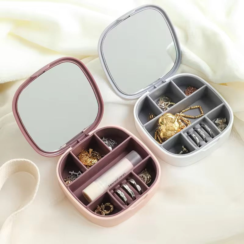 Mini Travel Jewellery Organizer with Mirror