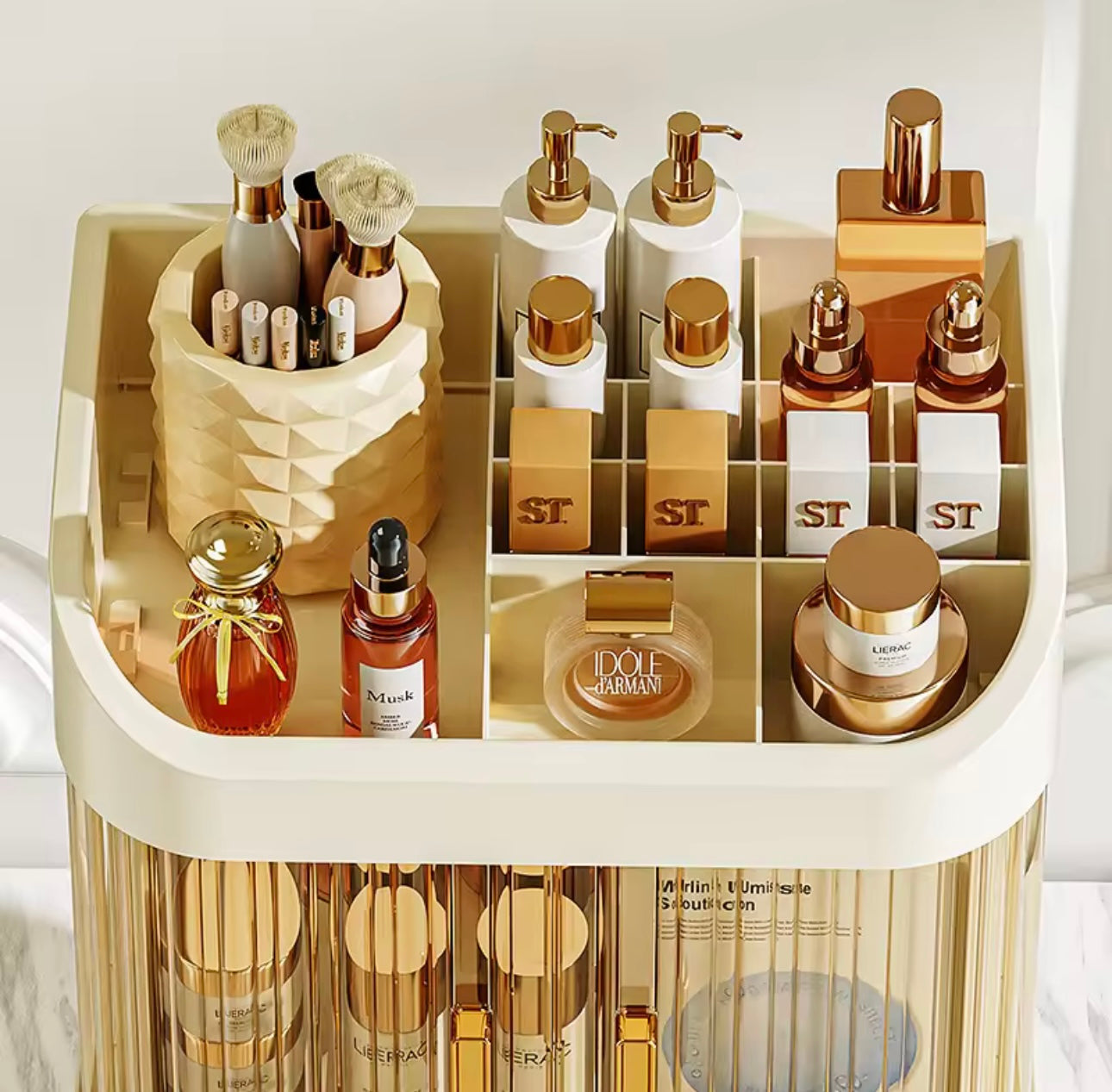 Three-tier Cosmetic Organizer with Transparent Doors