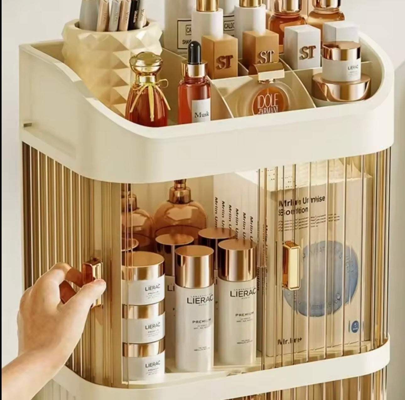 Three-tier Cosmetic Organizer with Transparent Doors