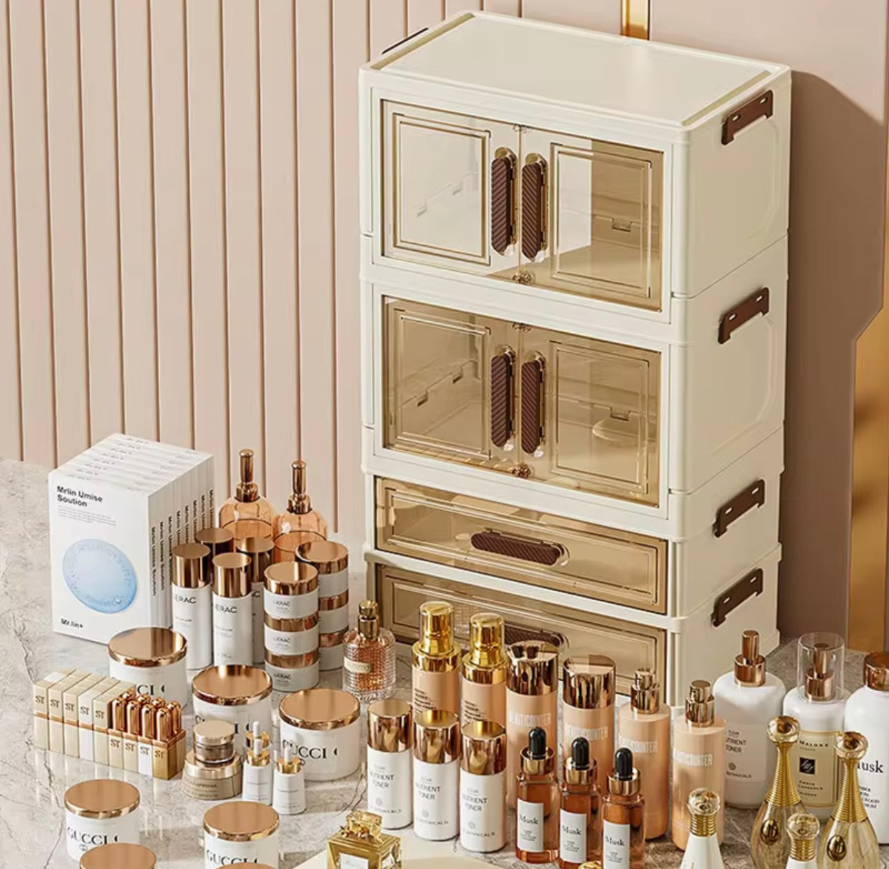 4- Tier Large Capacity Cosmetic Organizer,Makeup Storage Box