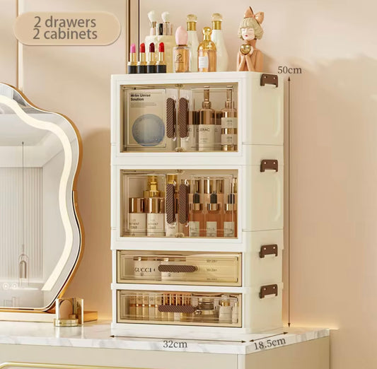 4- Tier Large Capacity Cosmetic Organizer,Makeup Storage Box