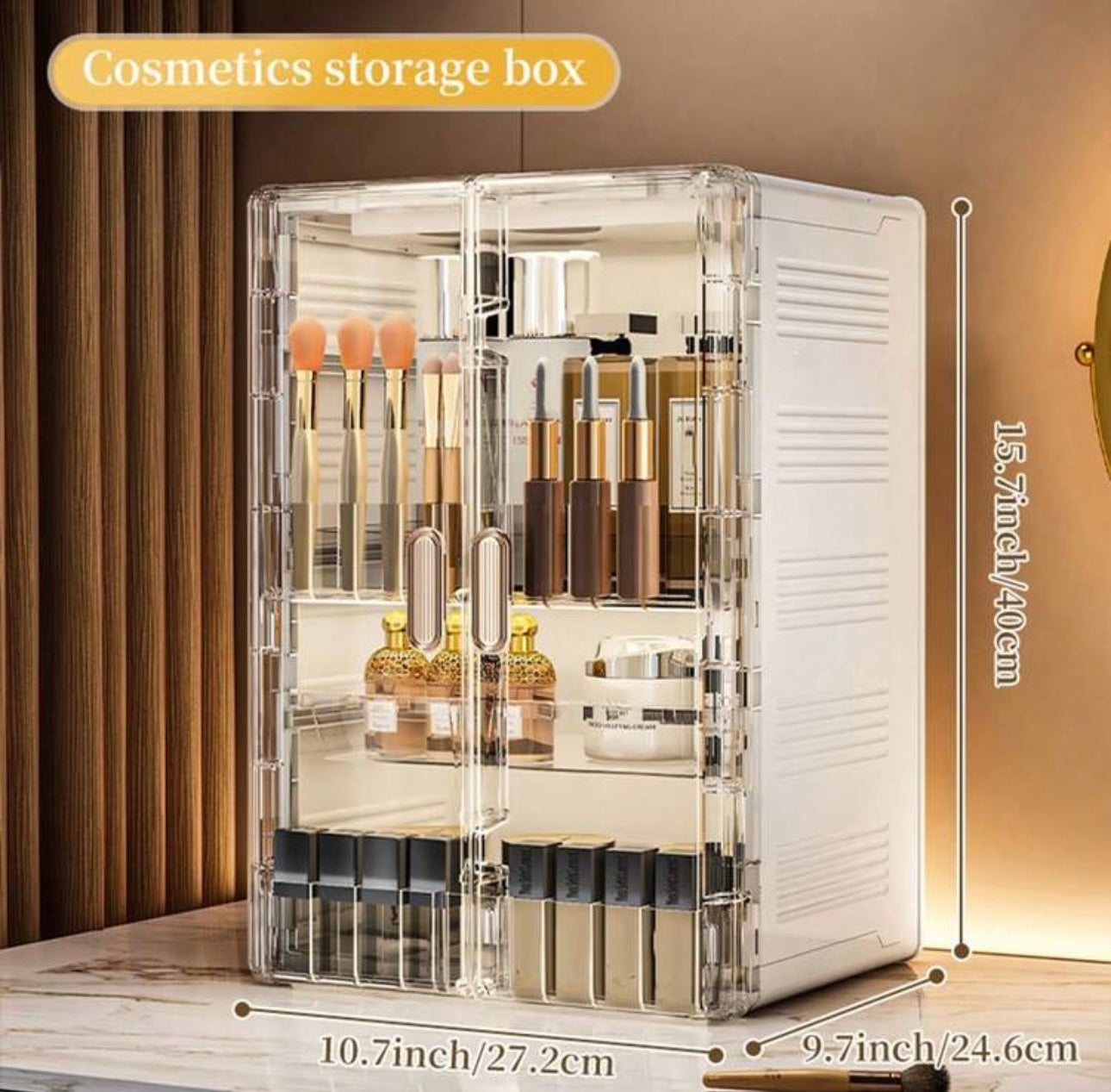 Large Cosmetic Display Cabinet with Drawers & Jewellery Box with Mirror