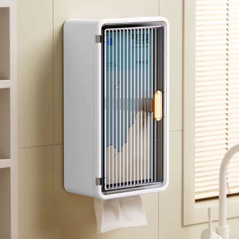 Wall-Mounted Makeup Organizer with Tissue storage Box