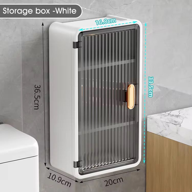 Wall-Mounted Makeup Organizer with Tissue storage Box