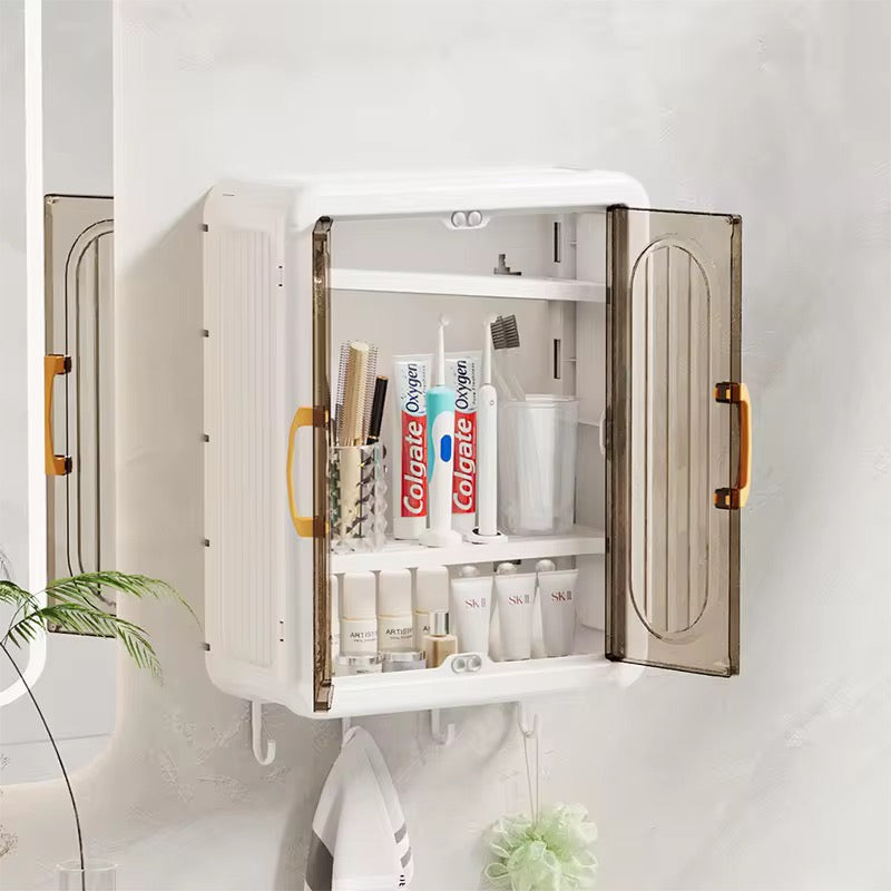 Wall-Mounted Dustproof Skincare & Cosmetic Storage Cabinet for Washroom+Bedroom