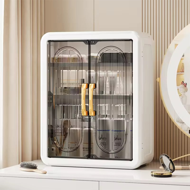 Wall-Mounted Dustproof Skincare & Cosmetic Storage Cabinet for Washroom+Bedroom