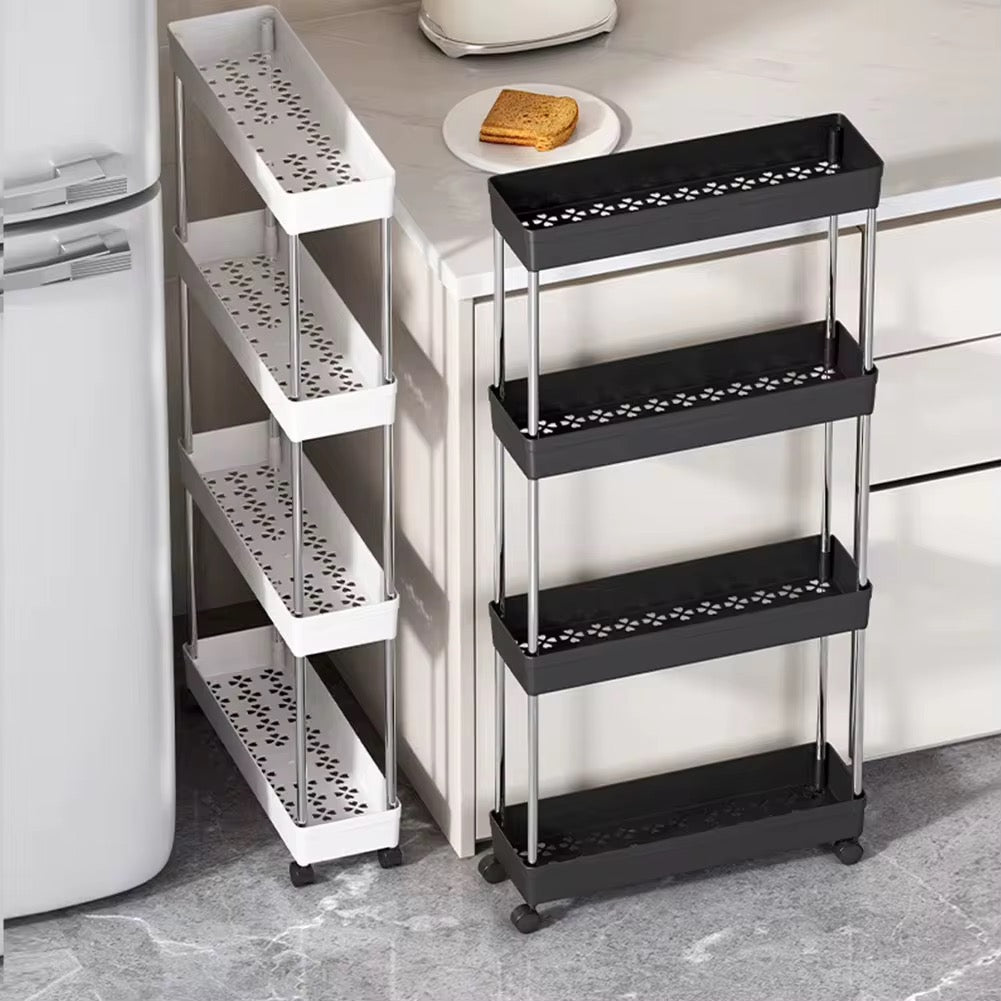 4-Tier Slim Rolling Storage Trolley