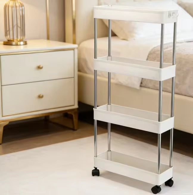 4-Tier Slim Rolling Storage Trolley