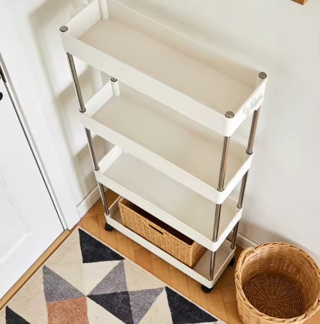 4-Tier Slim Rolling Storage Trolley